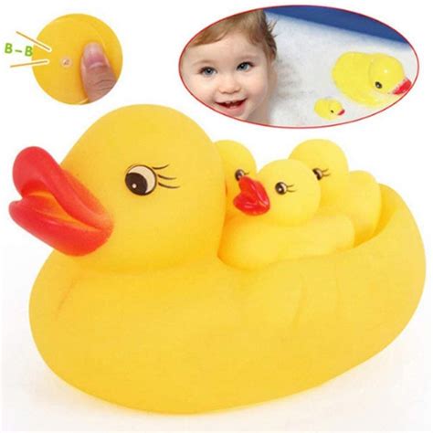 4Pcs Bath Toys for Kids Rubber Ducks Yellow Beach Duck Toys Baby Water ...