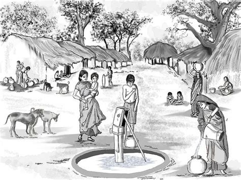 Simple Indian Village Scene, 500*375 : r/Art