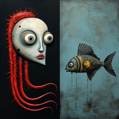 Surreal Nautical Fish And Face Art Free Stock Photo - Public Domain ...