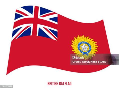 British Raj Flag Waving Vector Illustration On White Background East India Company Flag Stock ...