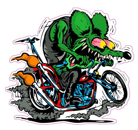 Rat Fink Harley 5" Decal - Walmart.com