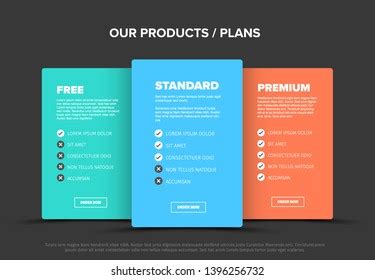 Product Features Schema Template Cards Three Stock Vector (Royalty Free) 1396256732 | Shutterstock