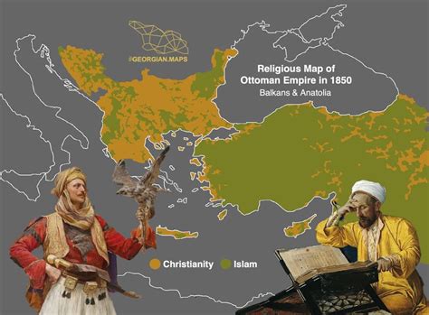 Religious map of Ottoman Empire in 1850 (Balkans... - Maps on the Web