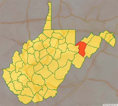 Map of Grant County, West Virginia - Thong Thai Real