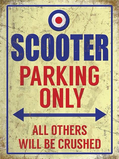 Scooter Parking Metal Wall Art (4 sizes) - Metal Wall Signs