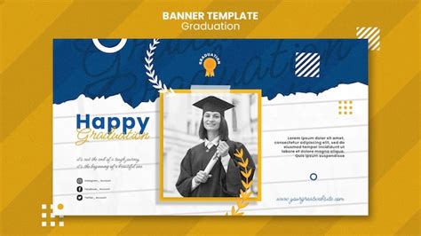 Free PSD | Flat design graduation banner template