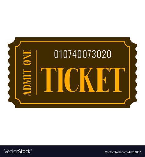 Isolated brown ticket Royalty Free Vector Image