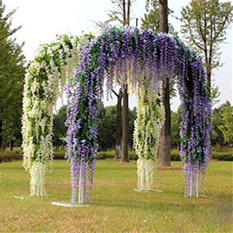 24X Artificial Plants Wisteria Vine Backdrop Wedding Arch Garden Hanging Flower | eBay