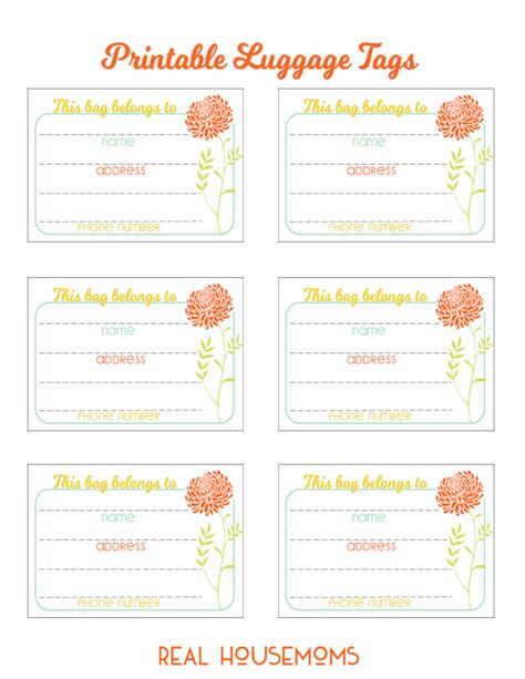 Printable Luggage Tags ⋆ Real Housemoms