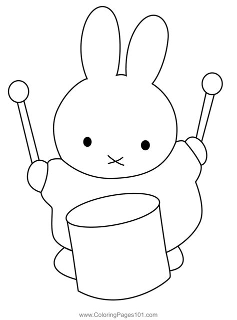 Band Miffy Coloring Page for Kids - Free Miffy Printable Coloring Pages Online for Kids ...