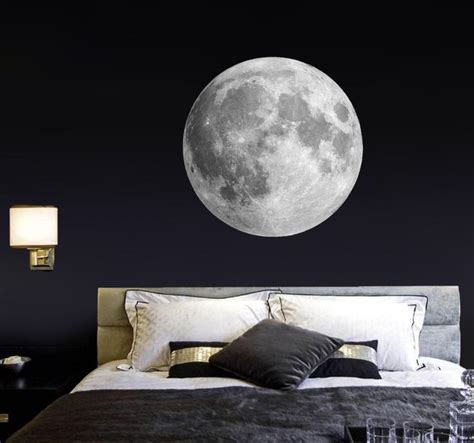 Moon Wall Decal Bedroom Wall Sticker Realistic Moon Living - Etsy | Bedroom wall, Wall decals ...