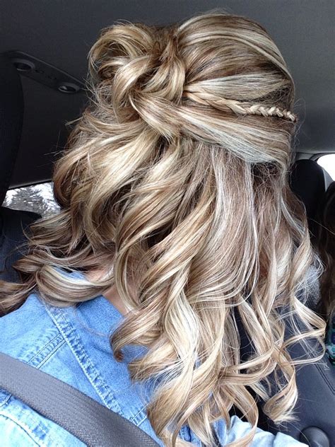 Prom Hair 2015. Curly, braid, half-up | Hair styles, Curly hair styles, Long hair styles