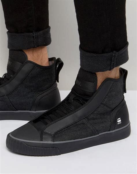 G-star raw Scuba Denim Sneakers in Black for Men | Lyst