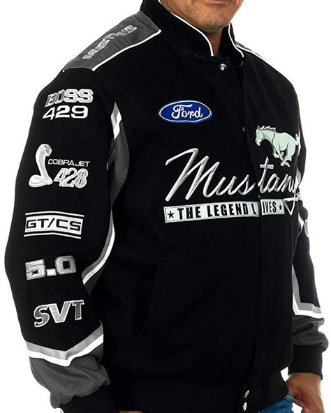 Ford Mustang Racing Jacket. NASCAR style cotton twill. Official licensed products. Imported from ...