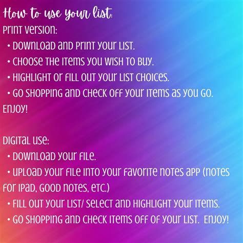 Customizable Food & Shit Blank Printable Grocery List With Sections and Checkboxes Instant ...