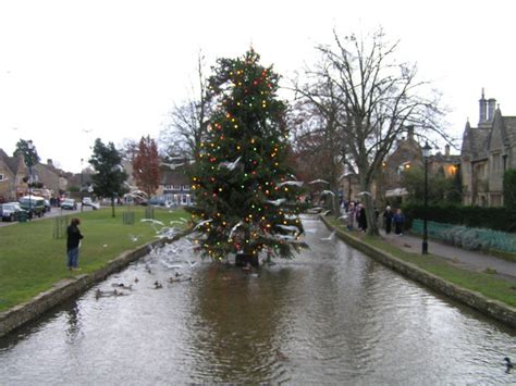 Christmas tree at Bourton on the Water © DAVID CADD cc-by-sa/2.0 :: Geograph Britain and Ireland