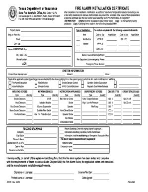 Fire alarm certification - Fill Out and Sign Printable PDF Template | SignNow