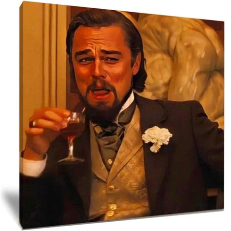 Leonardo Dicaprio Django Laughing Meme HD Framed Canvas Wall - Etsy