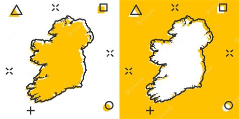 Premium Vector | Vector cartoon ireland map icon in comic style ireland sign illustration ...