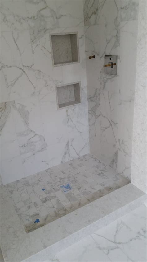 Porcelain Tile Marble Look Bathroom