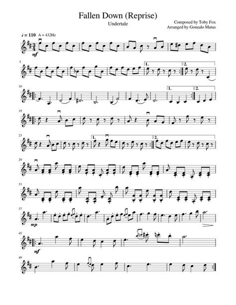 Fallen Down (Reprise) - Violin Solo Sheet music for Violin (Solo) | Musescore.com