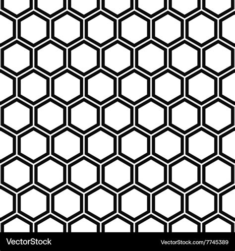 Repeating black and white hexagon pattern Vector Image