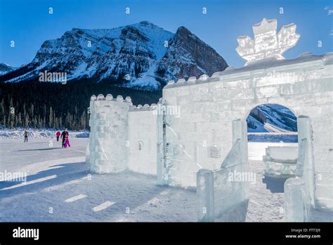 Ice Castle, Lake Louise in winter, Banff National Park, Alberta, Canada ...