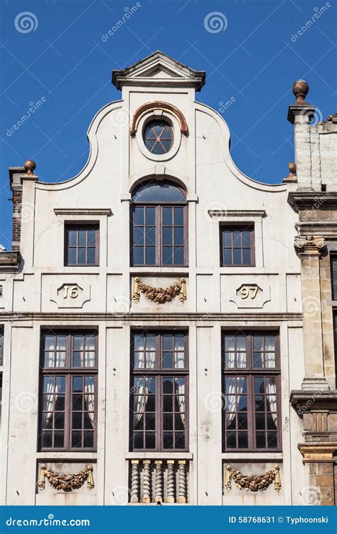 Traditional Belgian Architecture in Brussels Stock Image - Image of windows, gable: 58768631