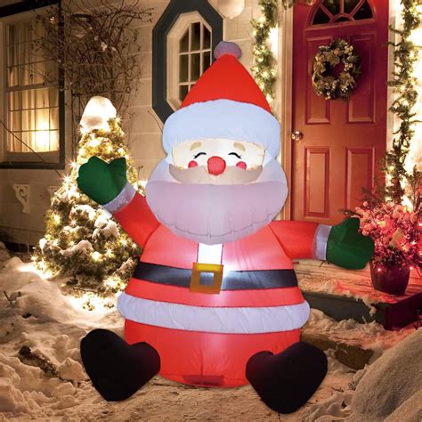 GOOSH 5 FT Christmas Inflatable Santa Claus LED Lights Indoor Outdoor Yard Lawn Decoration ...