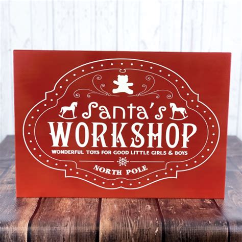 Santa's Workshop handcrafted wood sign | Santas workshop, Santa's workshop sign, Workshop