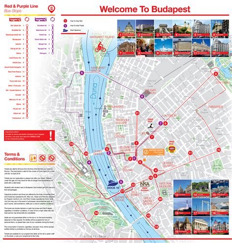 Budapest Hop On Hop Off Bus Route Map