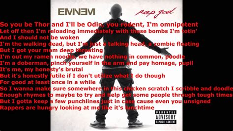 Eminem - Rap God Lyrics (HD) - YouTube