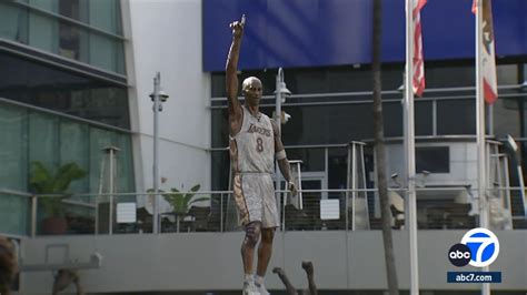 Kobe Bryant statue draws hundreds to downtown LA's Crypto.com Arena on day after unveiling ...