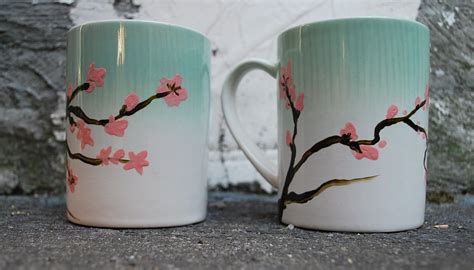 Cherry Blossoms | Painted mugs, Painted coffee mugs, Hand painted mugs