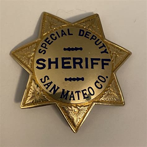 Collectors-Badges Auctions - Gold Filled San Mateo County Sheriff Special Deputy Sheriff Badge