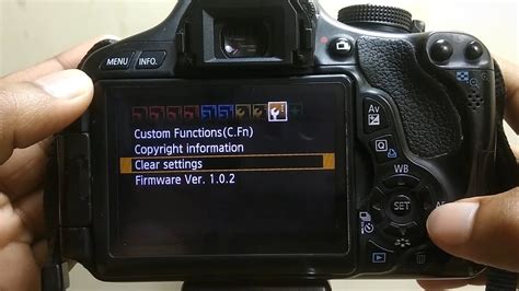 How To Reset Settings On Canon EOS 600D - Clear All Camera Settings Canon - YouTube