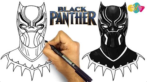 how to draw black panther step by step easy tutorial for beginners ...