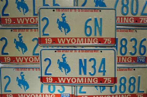 One or More 1975 1976 WYOMING State BICENTENNIAL License Plate Tags