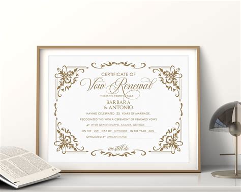 Printable Vow Renewal Certificates - Printable Word Searches