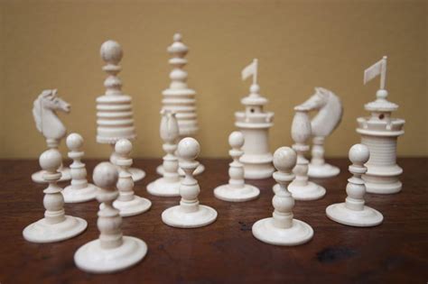 Antiques Atlas - Edwardian Antique Ivory Chess Set.