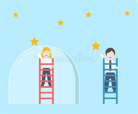 The Glass Ceiling Metaphor , Gender Inequality And Discrimination Concept Stock Vector - Image ...