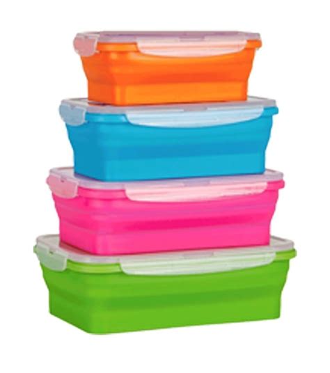 Collapsible Stackable Silicone Food Storage Containers - Campsmart.net.au