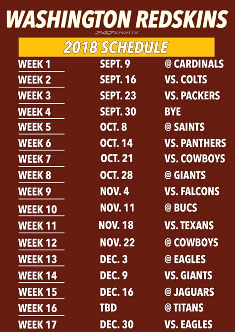 Commanders Schedule 2022 Printable