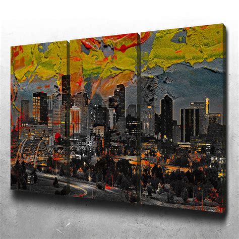 Abstract Denver Skyline Canvas Set – Legendary Wall Art