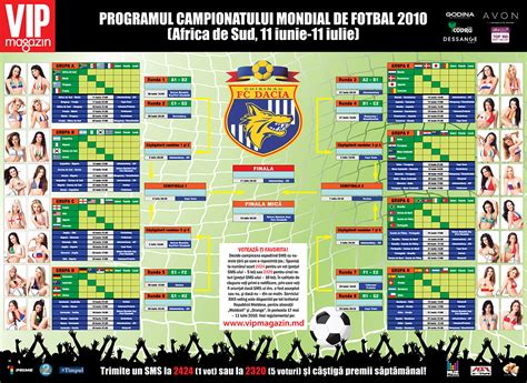 VIP magazin Programul campionatului mondial de fotbal 2010