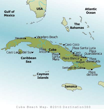 Cuba Beach Map - Map of Cuba Beaches