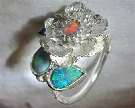 Opal ring for sale silver ring guaranteed with natural gemstones.