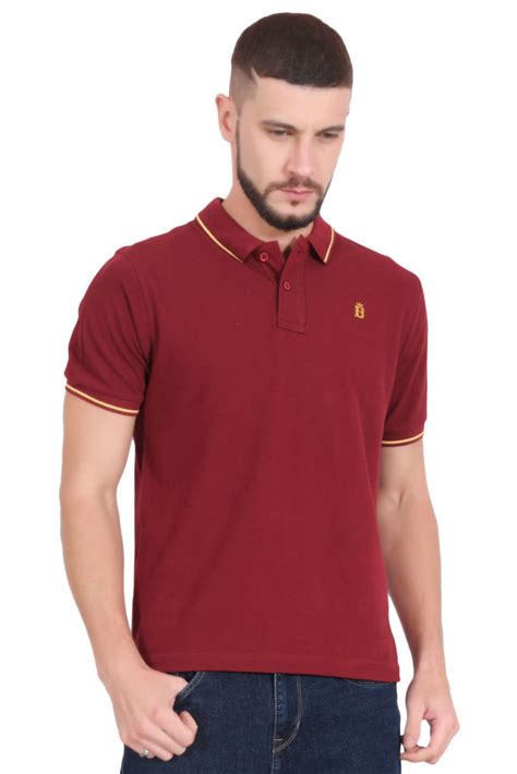 Plain Cotton Maroon Polo T shirt for Men – BlueAura Apparels