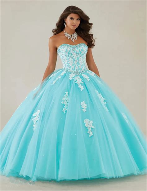 Hot Turquoise Quinceanera Dresses Ball Gown Sweetheart Floral Beading Debutante Gown Vestidos ...