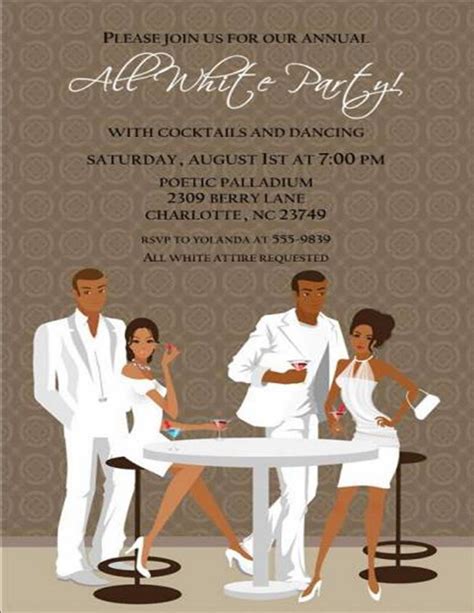 White Party Invitations